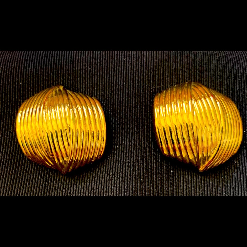 Clip on gold plated earrings